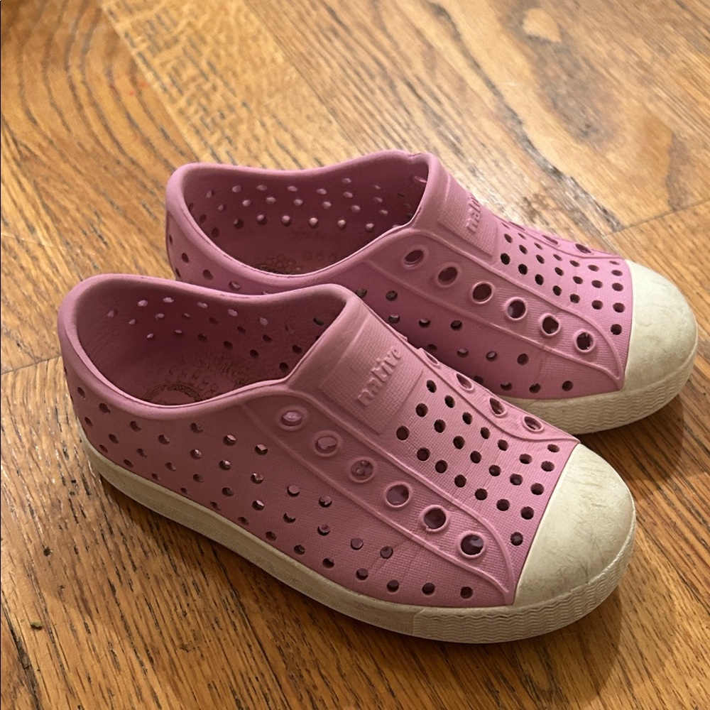 Native Kids Pink and Cream Slip-On Sneakers